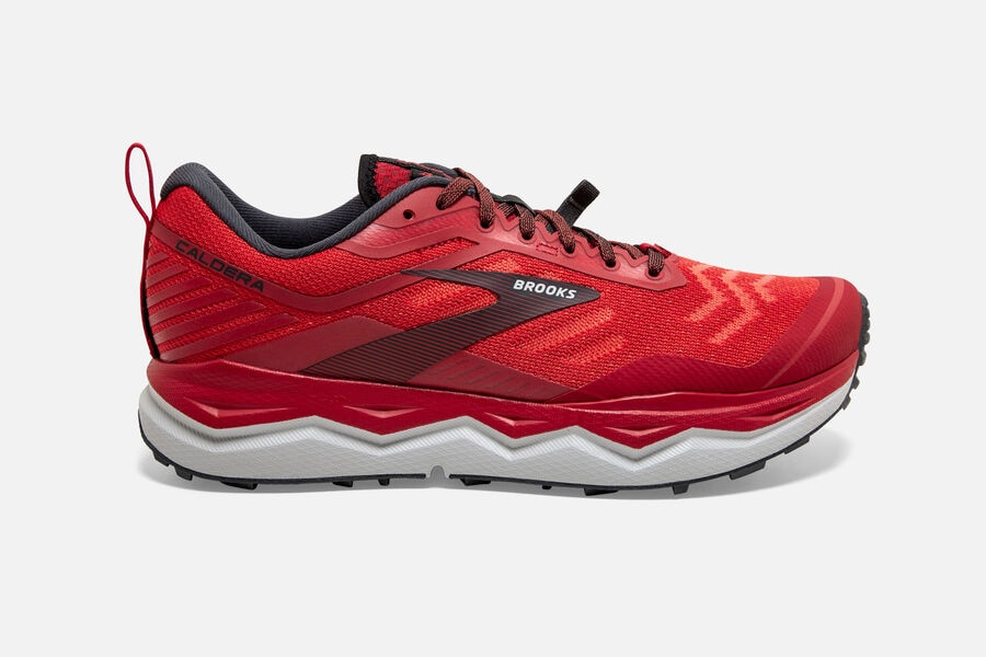 Brooks Men's Caldera 4 Trail Running Shoes Red/Grey HMAS-40159